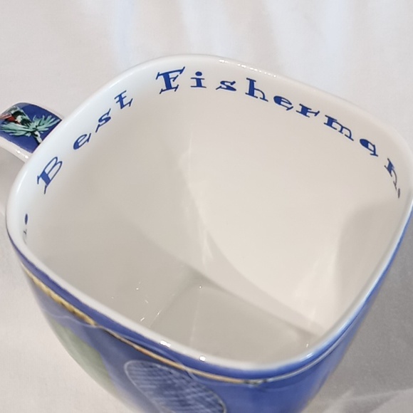 Crown Trent Fine Bone China Square Mug. "Best Fisherman". Flawless Condition. - Picture 9 of 14
